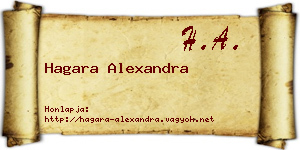Hagara Alexandra névjegykártya